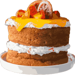 Seasonal special mango pastry